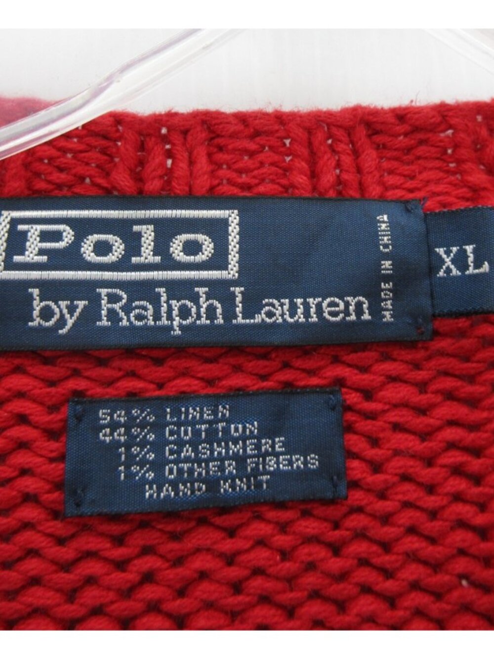 VTG Ralph Lauren Polo Sweater XL Polo Bear Linen Cashmere Y2K 2001 Kanye - Picture 11 of 12
